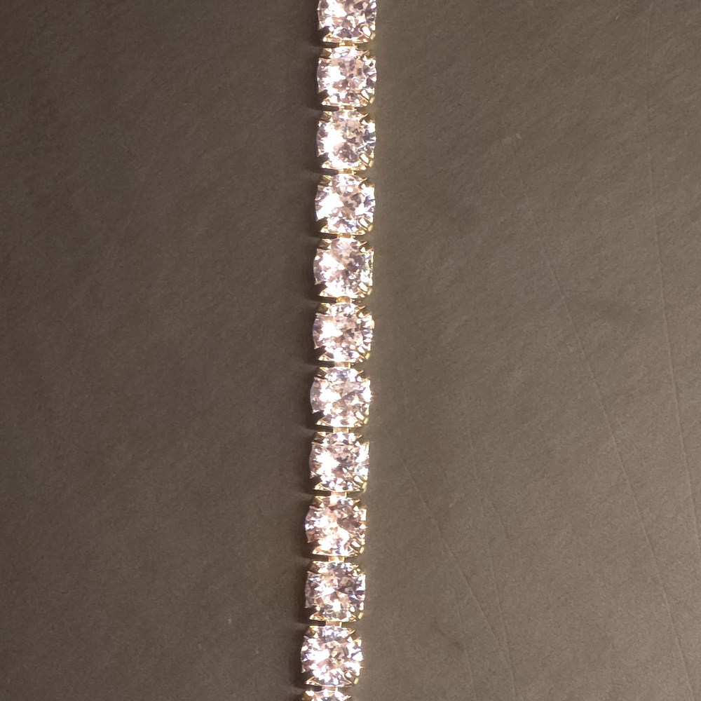Classic Cubic Zirconia Tennis Bracelet Silver 7" - Picture 2 of 6